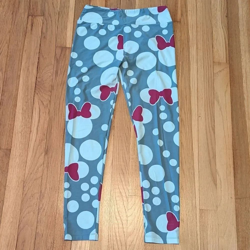 LuLaRoe Disney Blue and Pink Mickey Leggings